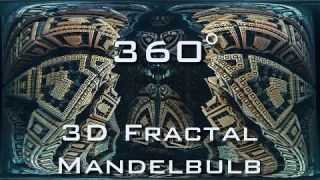 360° Descent into Fractal Core - Light - Mandelbulb 3D fractal VR 4K